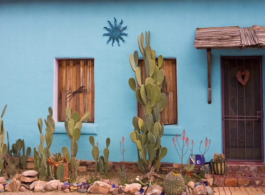 Adobe house, historic section, Tucson, Arizona. A Purrfect Situation Santa Fe New Mexico Cat Sitting